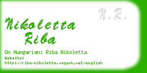 nikoletta riba business card